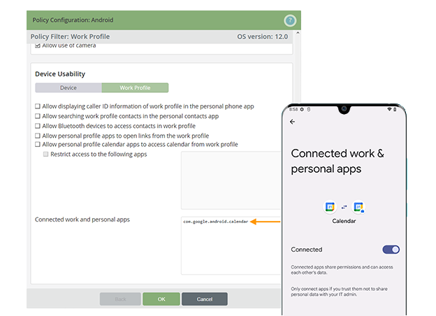 Easy setup of app connections via the Cortado MDM management portal